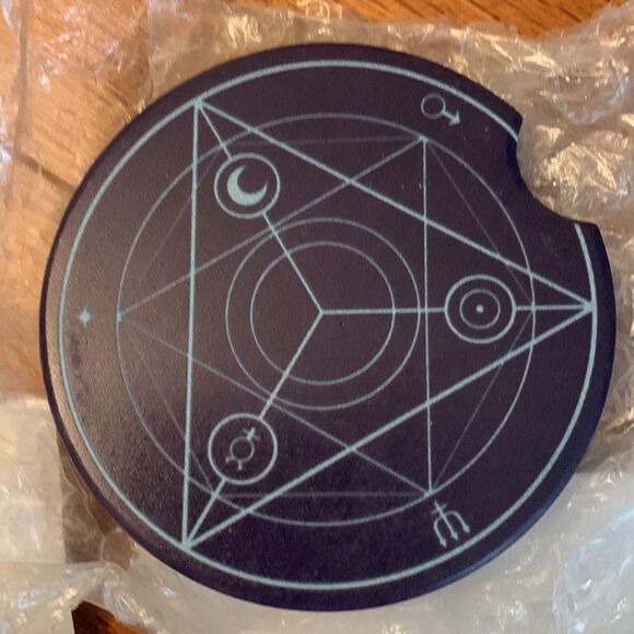 Set of FOUR absorbent ceramic car coasters - Picture 5 of 5